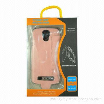 Samsung S4 battery leather case, window 3,000mAh
